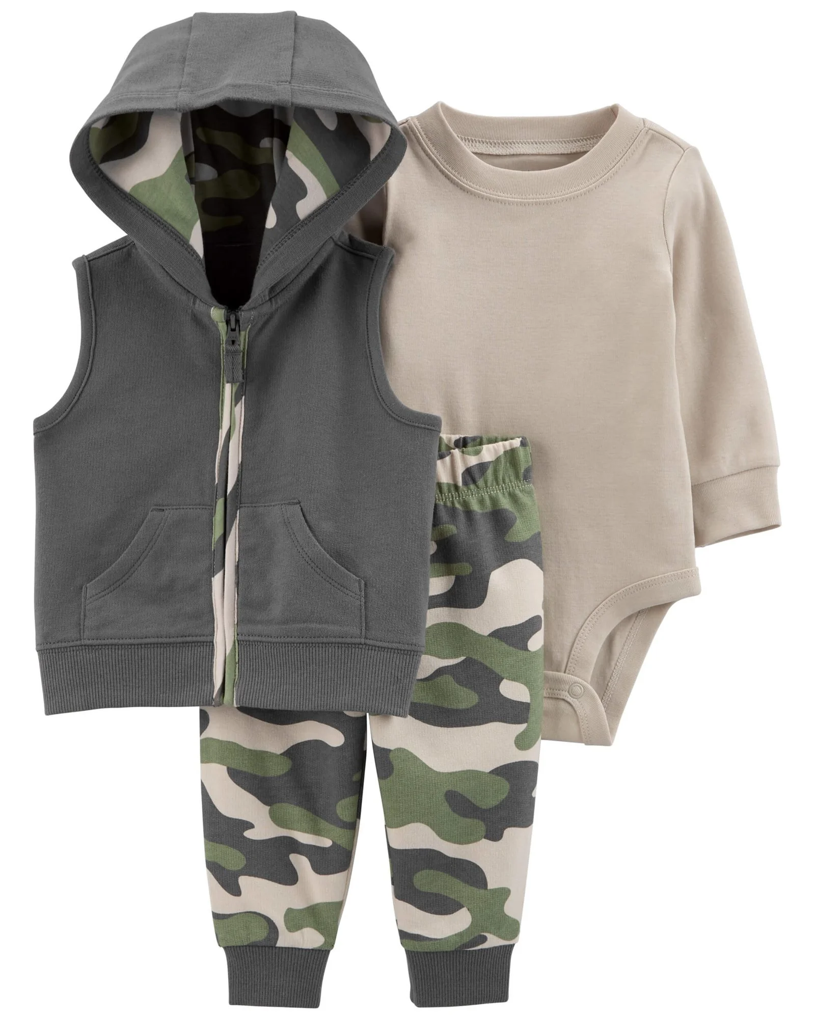 Carter's Set 3 piese Vesta, body si pantaloni Camuflaj foto