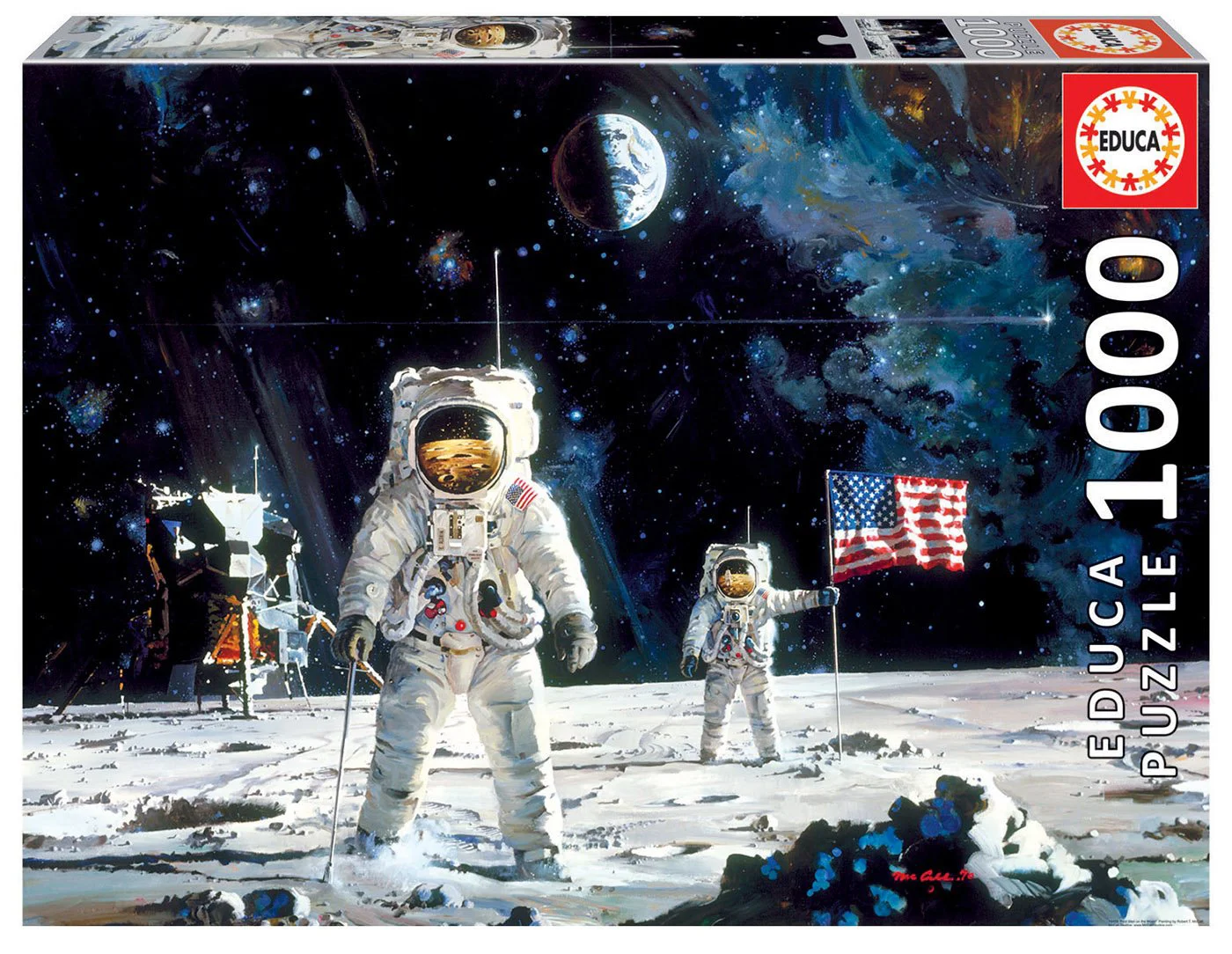 Puzzle Educa First Men on the Moon, Robert McCall, 1000 piese