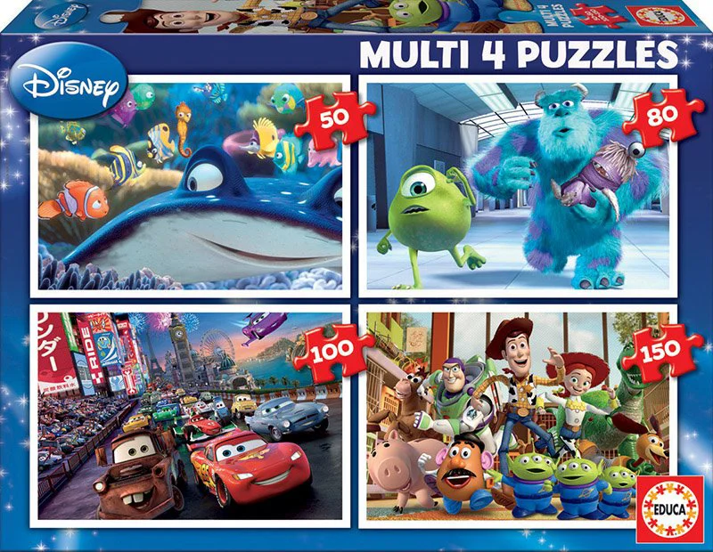 Puzzle Educa Multi 4 Pixar, 50+80+100+150 piese foto