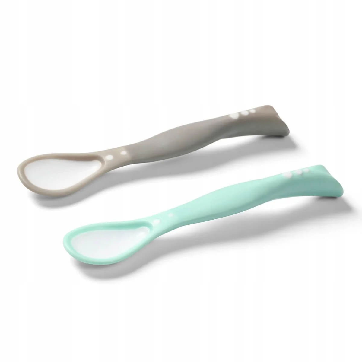 Set 2 lingurite elastice pentru bebelusi BabyOno New, menta