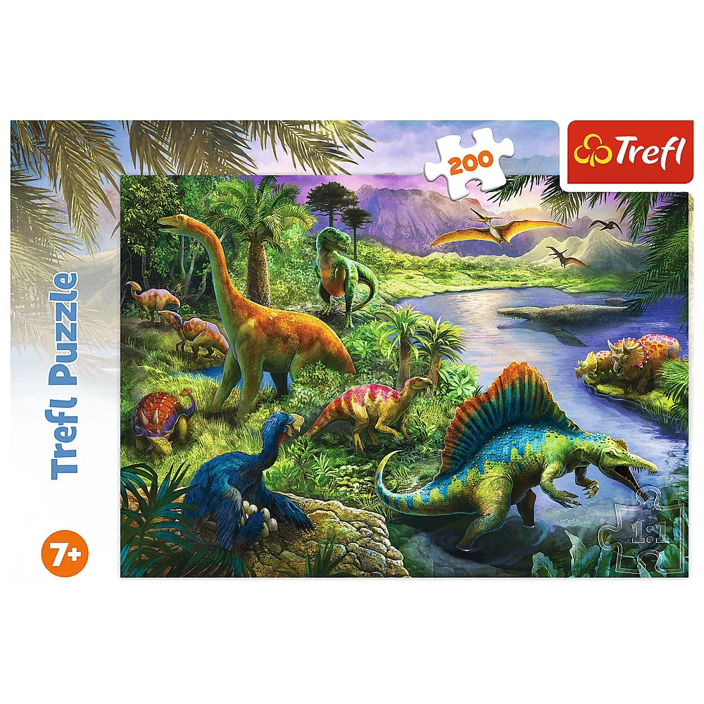 Пазл Trefl Хищные динозавры, 200 деталей