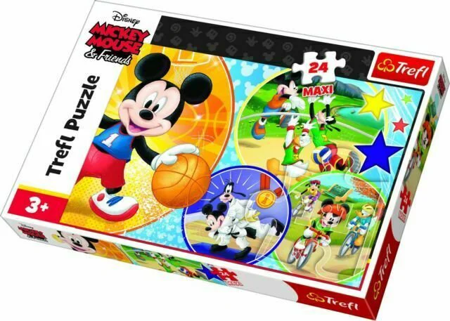 Puzzle Trefl 24 Maxi Time for playing sports! / Disney Standard Characters, 24 piese foto