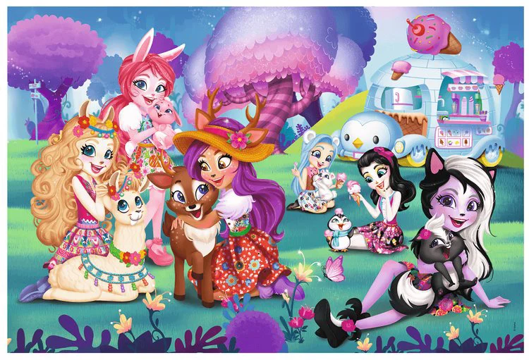 Puzzle Trefl 24 Maxi Cheerful Enchantimals world / Mattel Enchantimals, 24 piese foto