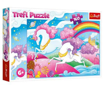 Puzzle Trefl Galloping unicorns, 160 piese foto