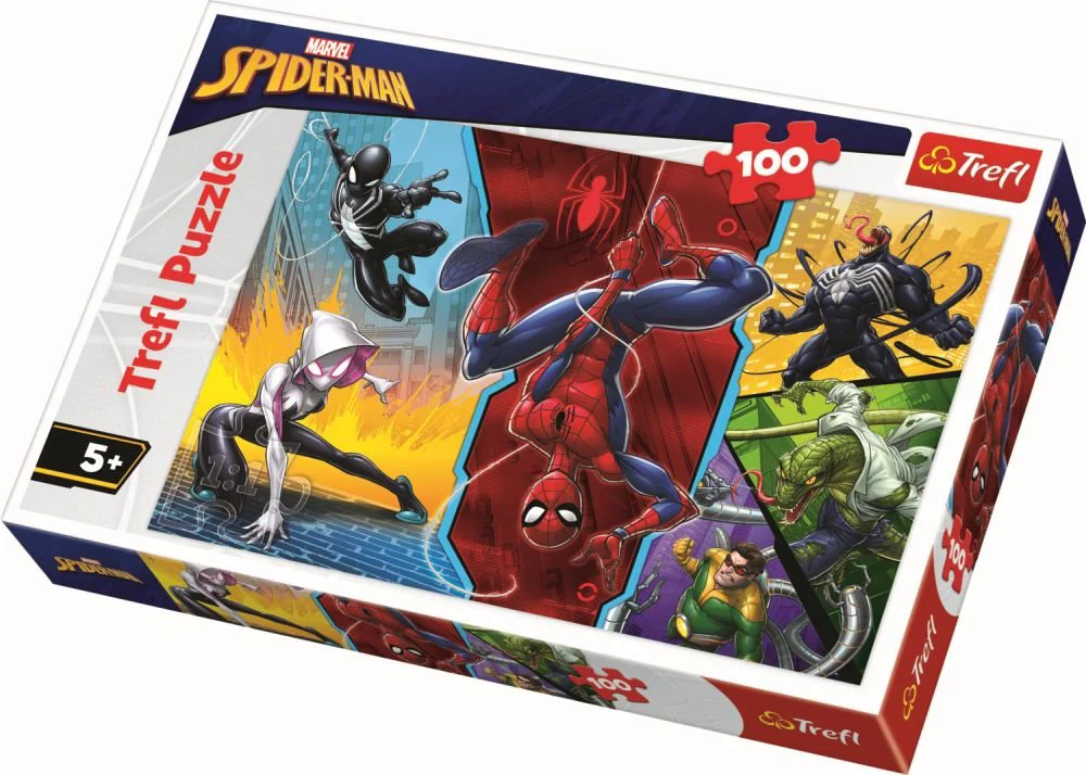 Puzzle Trefl Upside down / Disney Marvel Spiderman, 100 piese foto