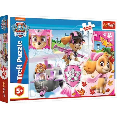 Puzzle Trefl Skye in action / Viacom Paw patrol, 100 piese foto