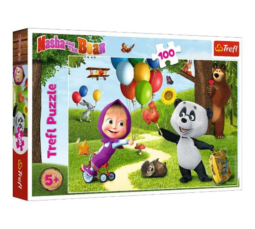 Puzzle Trefl Masha and friends / Animaccord masha and the bear, 100 piese foto
