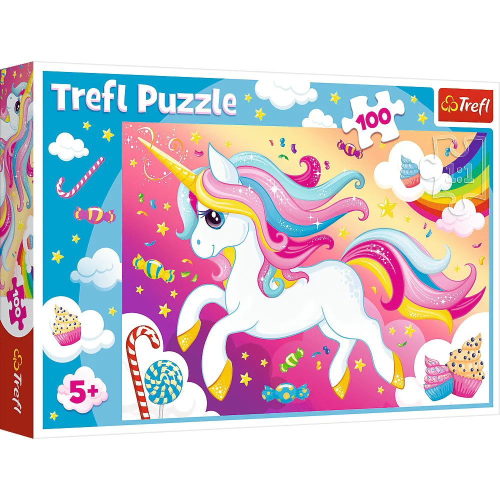 Puzzle Trefl Beautiful unicorn, 100 piese foto