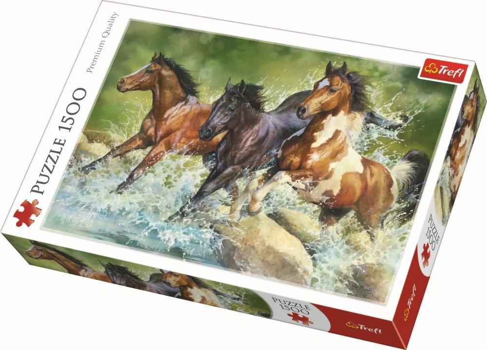Puzzle Trefl Three wild horses, 1500 piese foto
