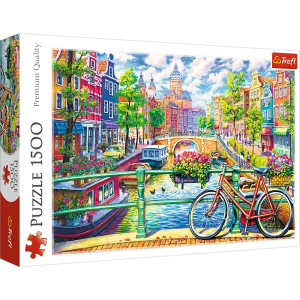 Puzzle Trefl Amsterdam canal, 1500 piese foto