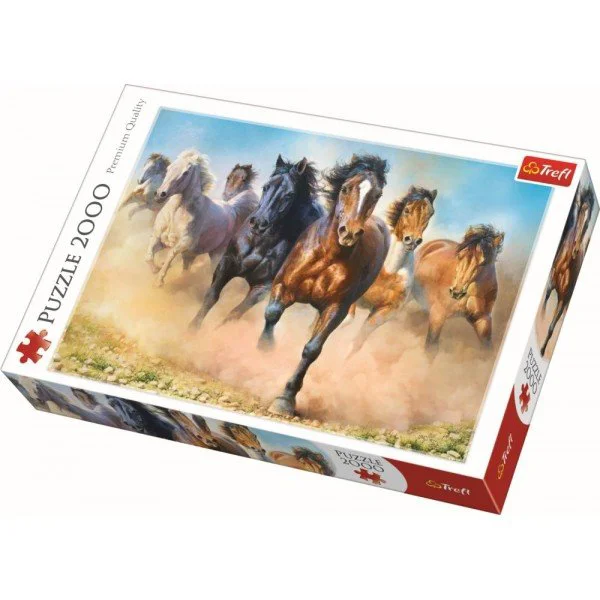 Puzzle Trefl Galloping herd of horses, 2000 piese foto