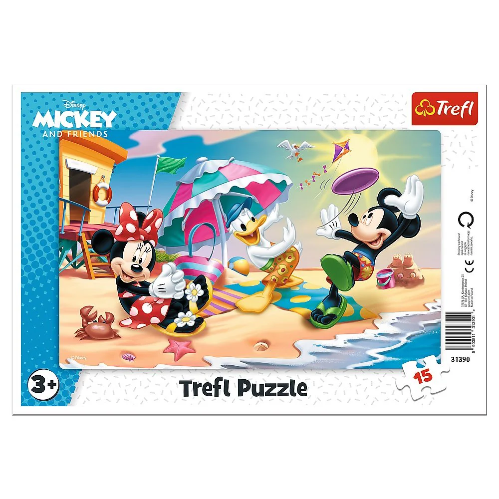 Puzzle Trefl 15 Frame / Play on the beach, 15 piese foto