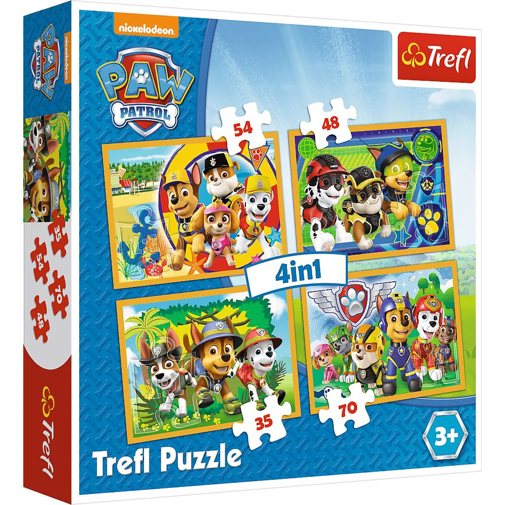 Puzzle Trefl 4in1 / Always on time / Viacom paw patrol, 35/48/54/70 piese foto