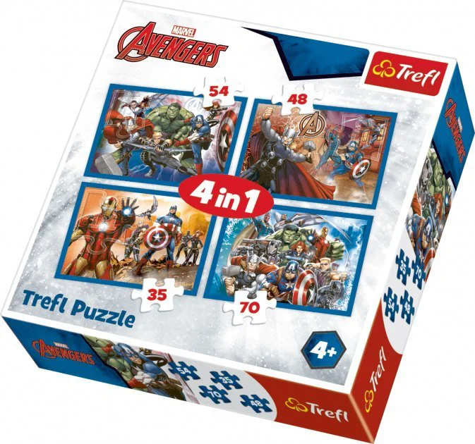 Puzzle Trefl 4in1 / Fearless avengers, 35-48-54-70 piese foto