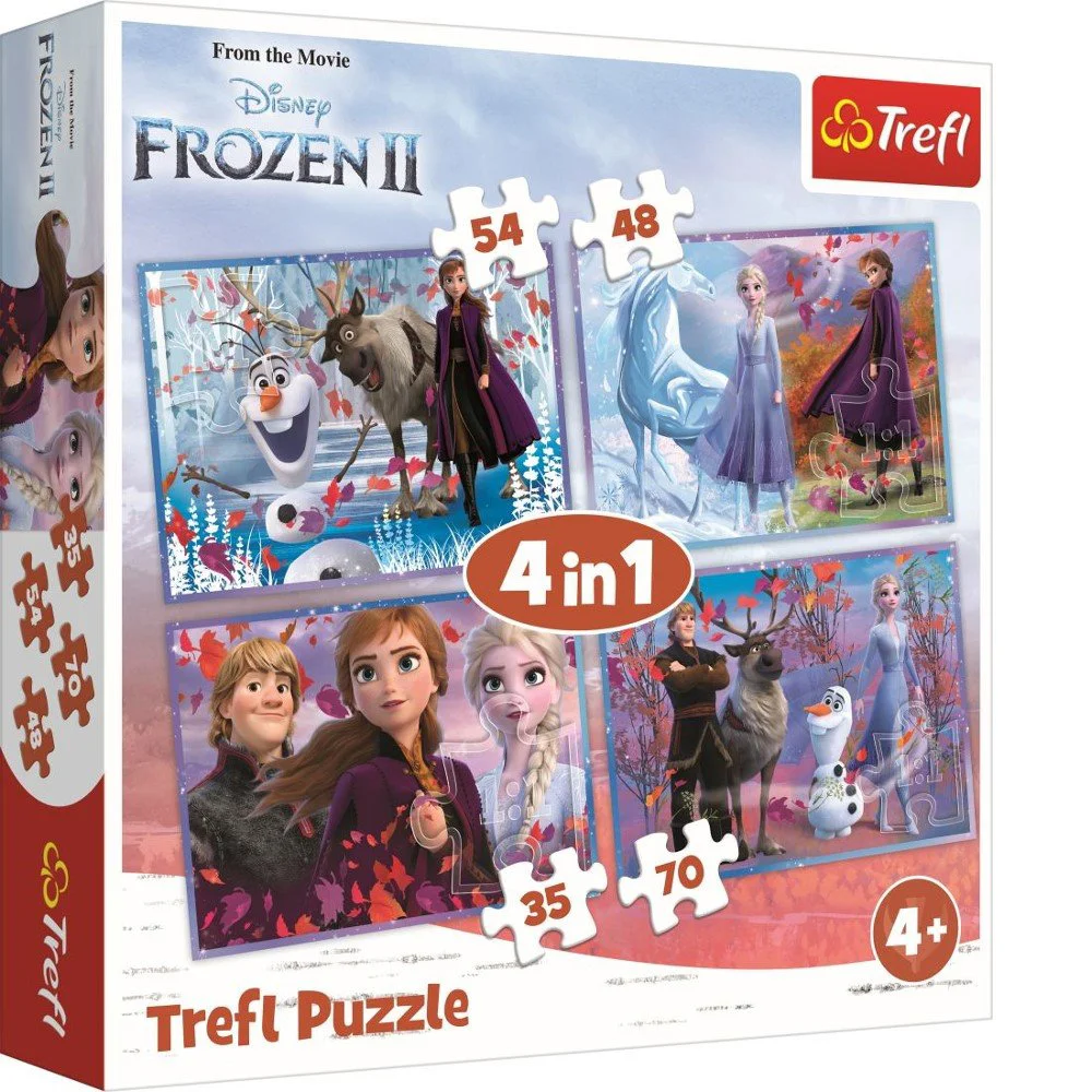 image for Puzzle Trefl 4in1 / Journey into the unknown / Disney frozen 2, 35/48/54/70 piese foto