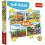 Puzzle Trefl 4in1 / Large construction machines, 12/15/20/24 piese foto