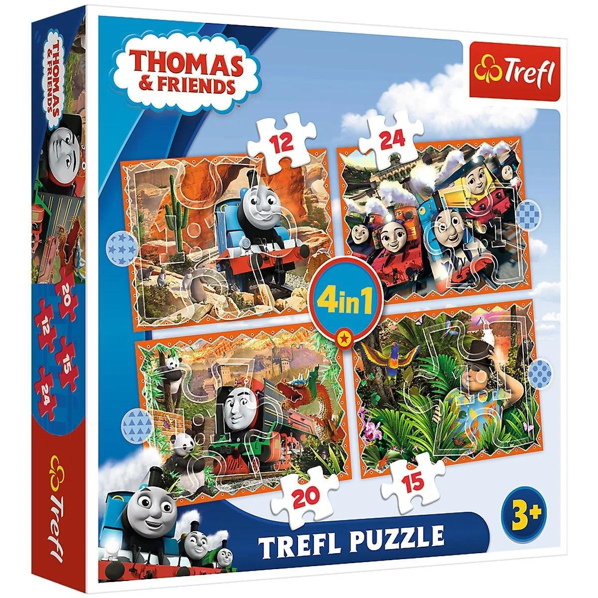 Puzzle Trefl 4in1 / Journey around the world / Thomas and friends, 12/15/20/24 piese foto