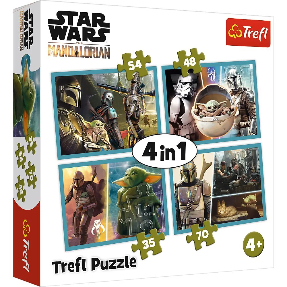 Puzzle Trefl 4w1 / The mandalorian and his world, 35/48/54/70 piese foto