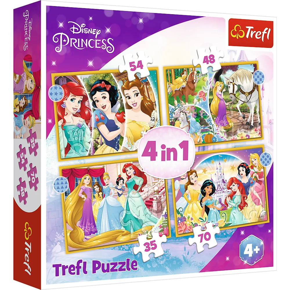 Puzzle Trefl 4in1 /Happy day / Disney princess, 54/48/35/70 piese foto