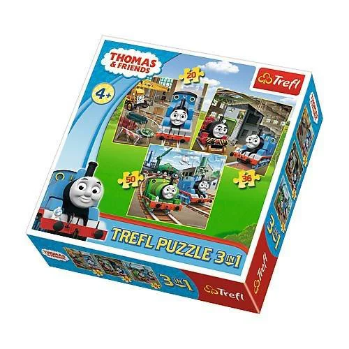 Puzzle Trefl 3 in 1 / Thomas goes into action / Thomas and friends, 20/36/50 piese foto