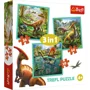 Puzzle Trefl 3 in 1 / The extraordinary world of dinosaur, 20/36/50 piese foto