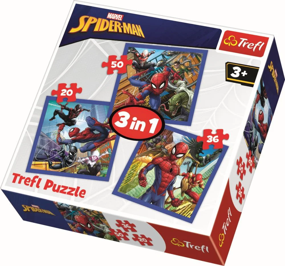 Puzzle Trefl 3 in 1 / Spider force, 20/36/50 piese