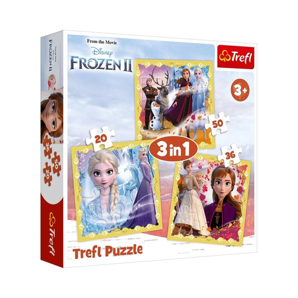 Puzzle Trefl 3 in 1 / The power of Anna and Elsa / Disney frozen II, 20/36/50 piese foto