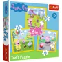 Puzzle Trefl 3 in 1 / Peppa's happy day / Peppa pig, 20/36/50 piese foto