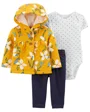 Carter's Set 3 piese Cardigan, body si pantaloni Flori