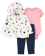 Carter's Set 3 piese Hanorac, body si pantaloni Inimioare foto