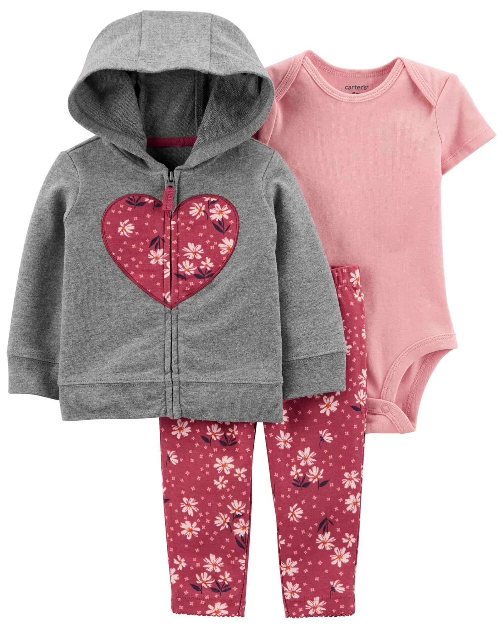 Carter's Set 3 piese Hanorac, body si pantaloni Inimioara foto