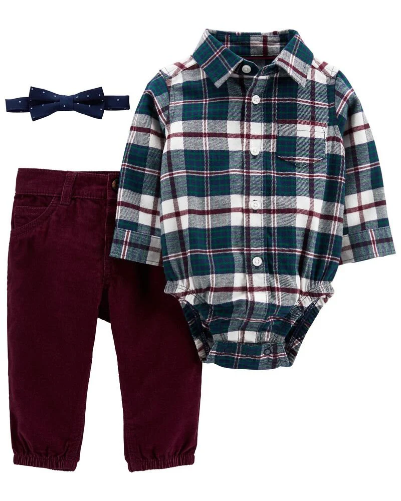 Carter's Set 3 piese Pantaloni, papion si body tip camasa foto