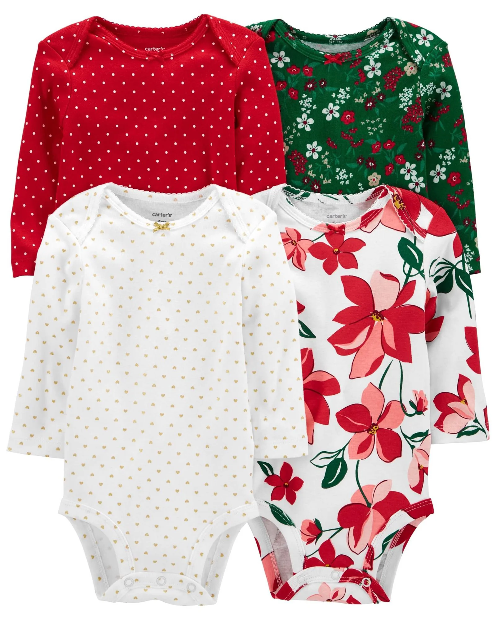 Carter's Set 4 piese Body cu Flori foto
