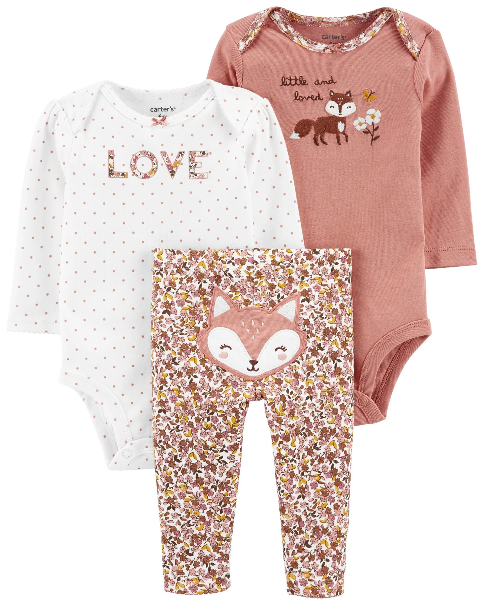 Carter's Set 3 piese Pantaloni si 2 body Vulpe foto