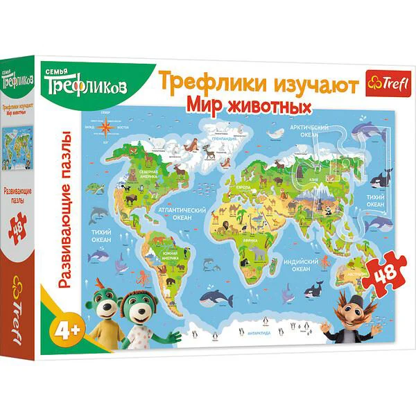 Образовательная головоломка Trefl "48 Educational " - Animals / KazStudio Семья Трефликов