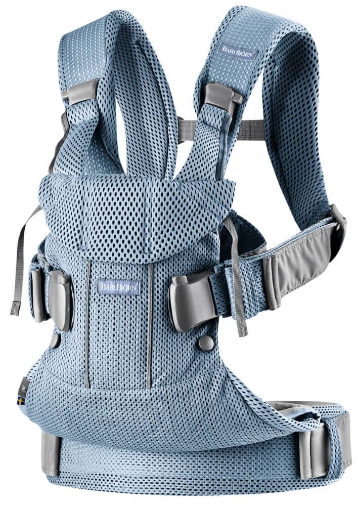 Marsupiu anatomic BabyBjorn One Air Slate Blue, 3D Mesh