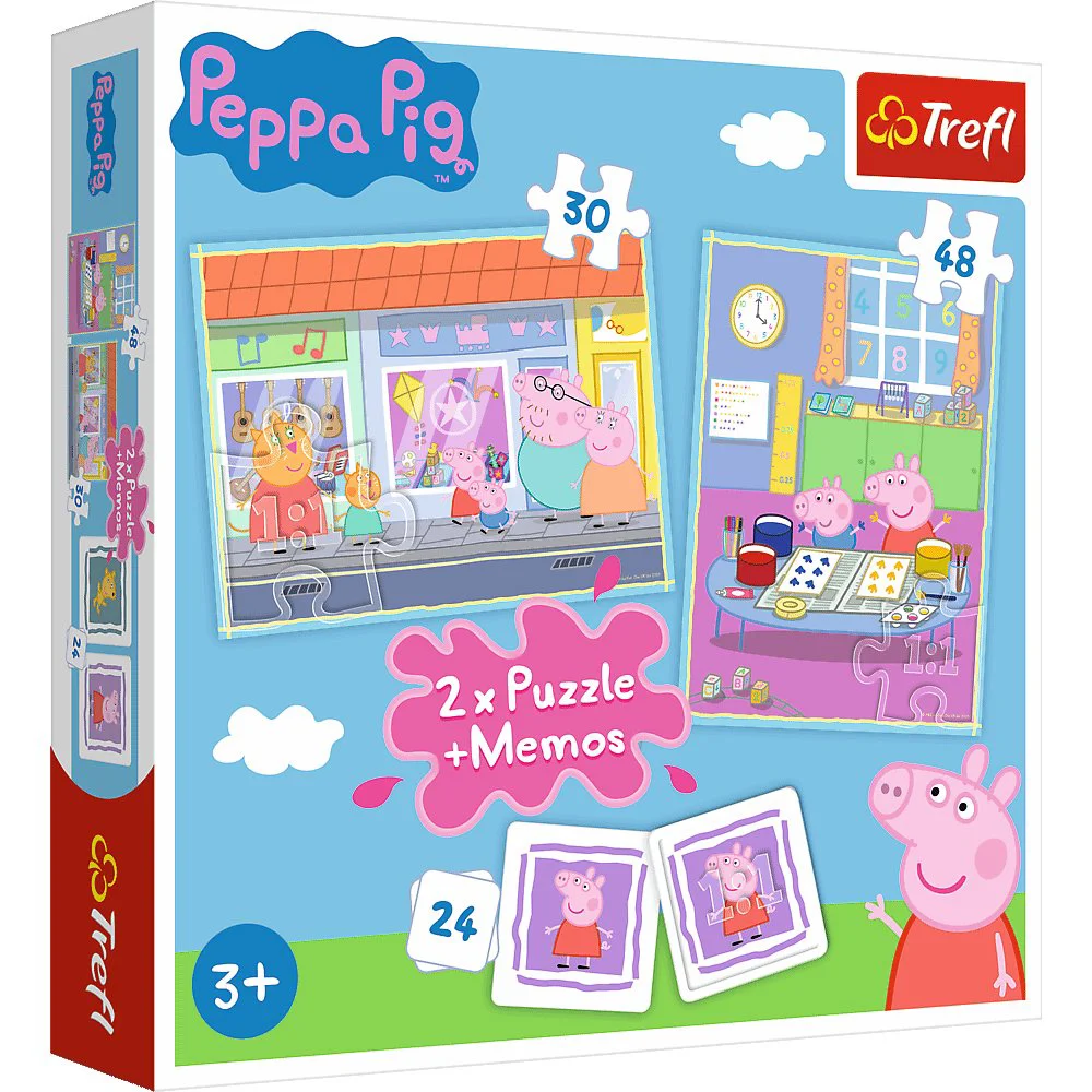 Puzzle Trefl 2 in 1 + memos, Peppa's day / Peppa Pig foto