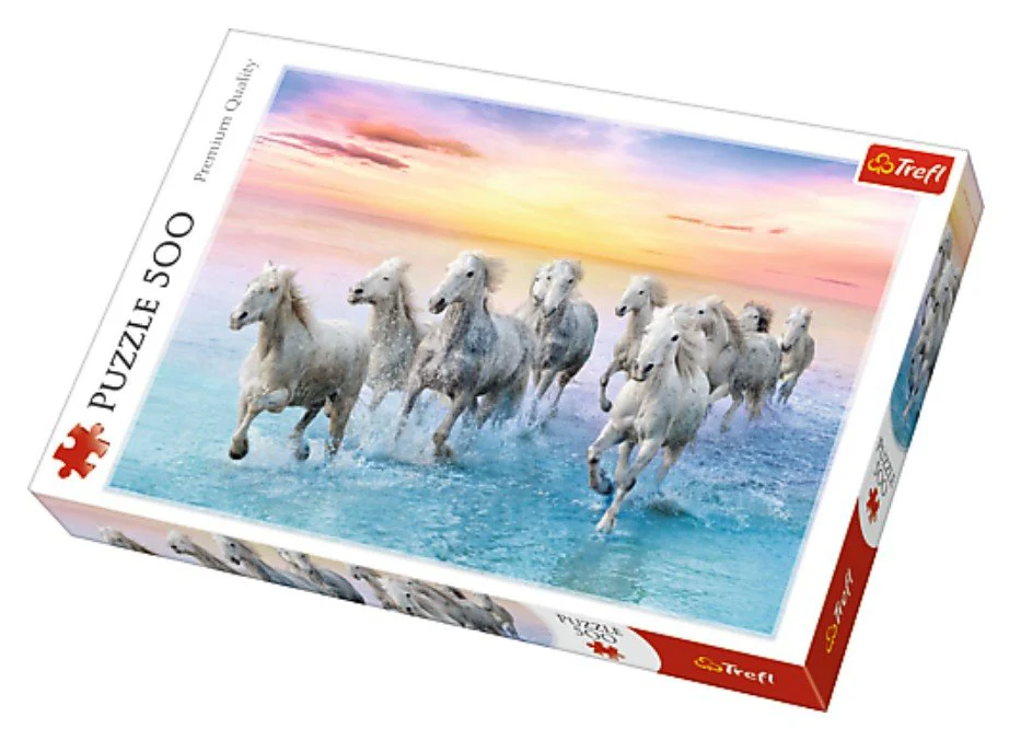 Puzzle Trefl Galloping white horses, 500 piese foto
