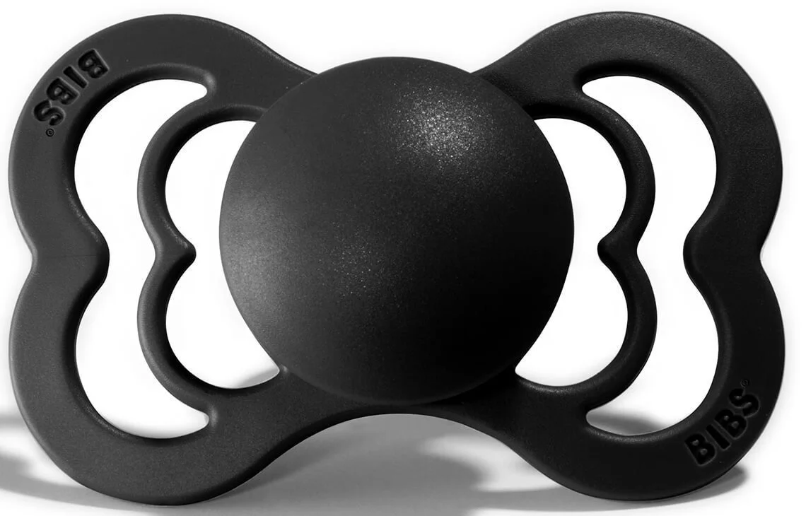 Suzeta ortodontica BIBS Supreme Black din latex (0-6 luni) foto