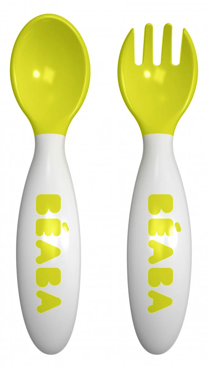 Set lingurita si furculita Beaba Neon