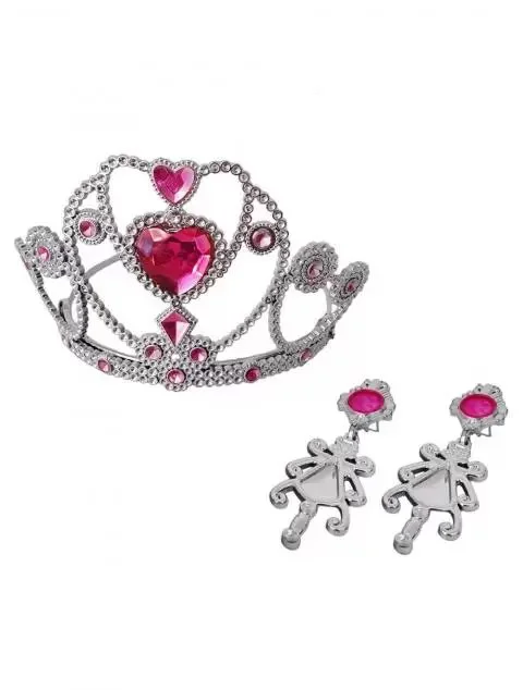 Set Eddy Toys Tiara si cercei, Roz foto