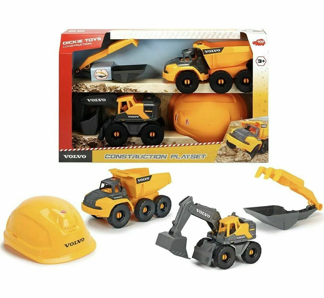 Set de joaca Dickie Volvo, Echipament special in constructie cu 2 masini