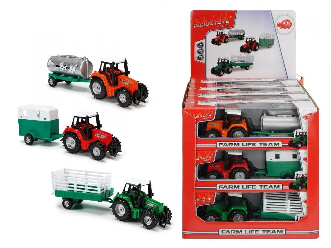 Tractor cu remorca Dickie Farm Life Team, 18 cm foto