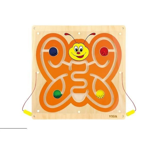 Jucarie educativa din lemn Viga Toys Wall Toy Magnetic Bead Trace foto