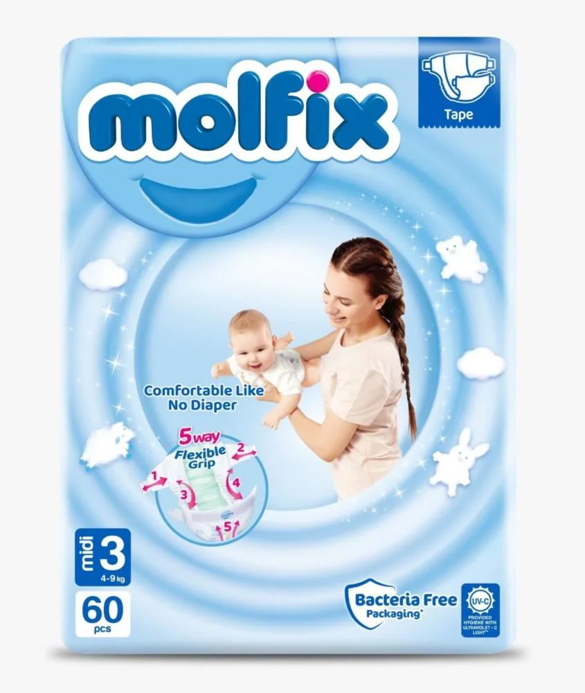 Scutece Molfix Jumbo Economy 3 (4-9 kg), 60 buc.