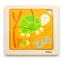 Mini puzzle din lemn Viga Toys Broaste Testoase