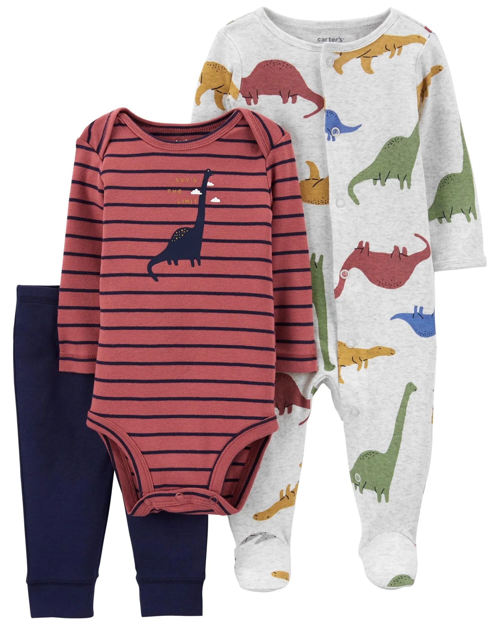 Carter's Set 3 piese Pantaloni, body si pijama Dinozauri foto