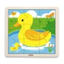 Puzzle cu piese mari din lemn Viga Toys Ratusca, 9 elemente foto