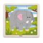 Puzzle cu piese mari din lemn Viga Toys Elefant, 9 elemente foto