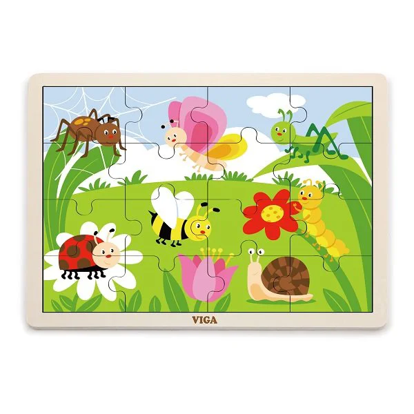 Puzzle in cadru de lemn Viga Toys Park, 16 elemente foto
